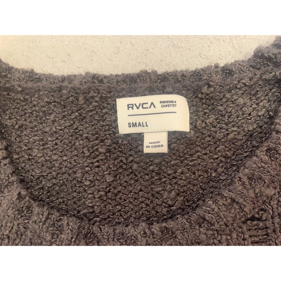 RVCA Sweater Womens Small Brown Tweed 100% Acrylic Skater Chunky Knit Pullover - Picture 5 of 10
